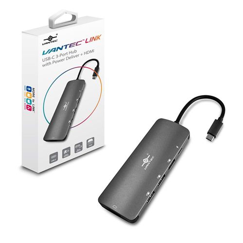 Vantec Link USB-C 3-Port USB-A Hub w/ Power Delivery and HDMI 4K - Image 3